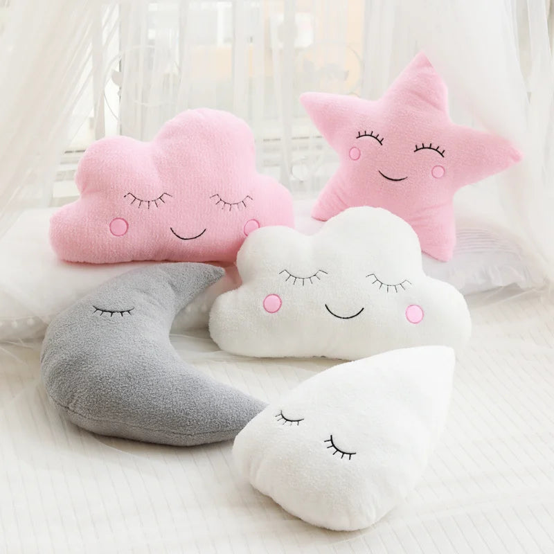 Louniy Cloud Moon Star Raindrop Plush Pillow